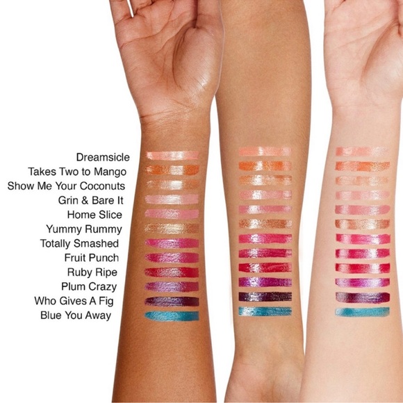 3/$15 NEW Too Faced Juicy Fruits Lip Gloss lipgloss Yummy Rummy Neutral Lip - Picture 6 of 8